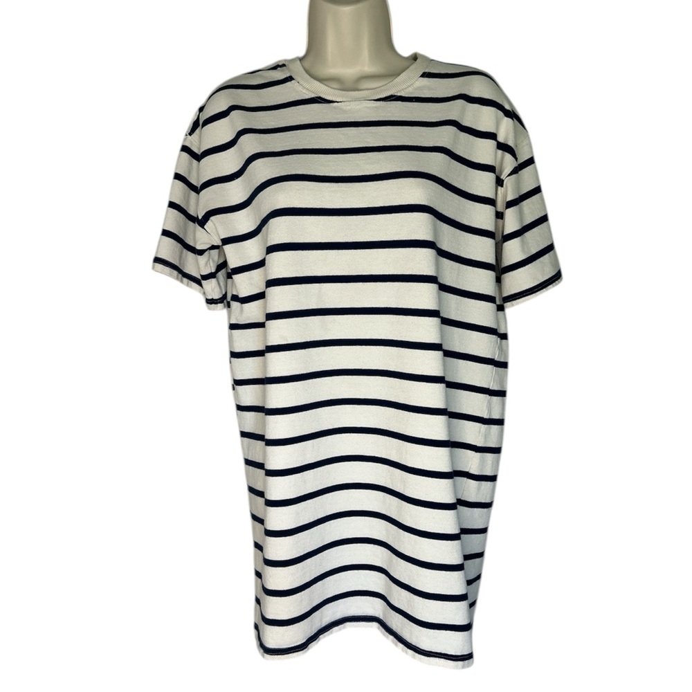 Zara Casual Navy and Off White Raglan Dress